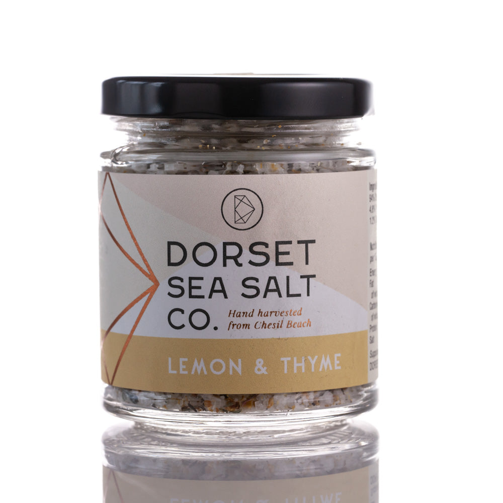 Lemon & Thyme infused Dorset Sea Salt 100g at £5.99 only from Dorset Sea Salt Co.