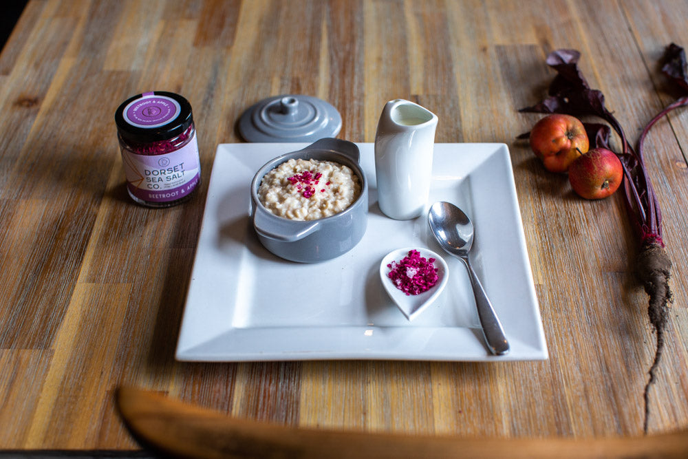 perfect porridge, beetroot salt, Dorset sea salt 