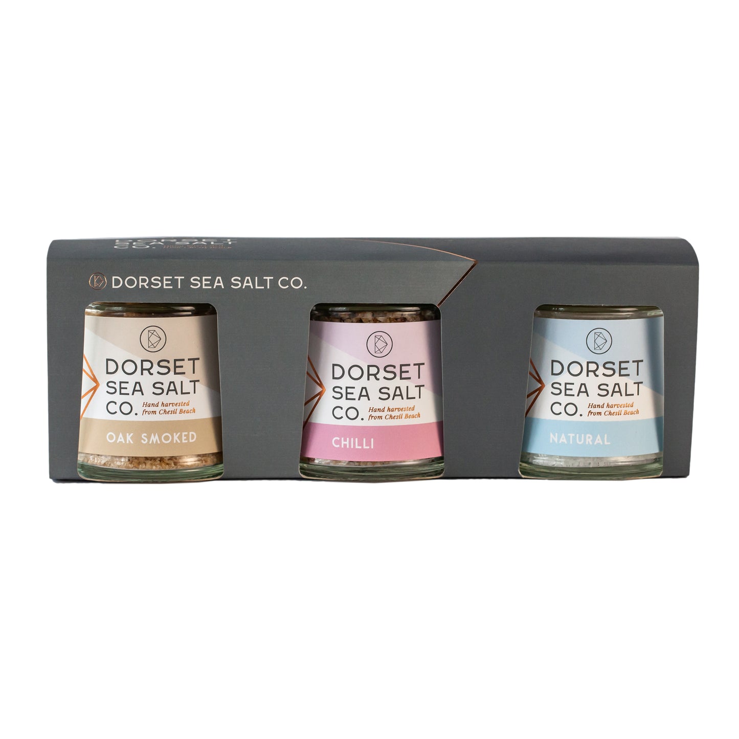 Smoked & Chilli Gift Set 3 x 100g at £17.99 only from Dorset Sea Salt Co.