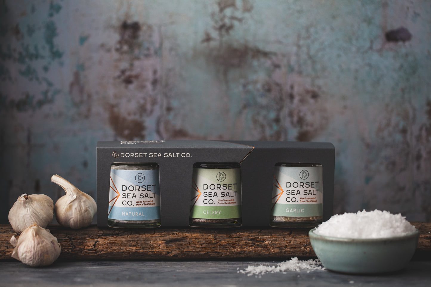 Award Winning Gift Set 3 x 100g at £17.99 only from Dorset Sea Salt Co.