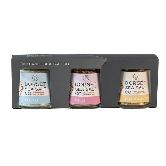 Chilli & Lemon Gift Set 3 x 100g at £17.99 only from Dorset Sea Salt Co.
