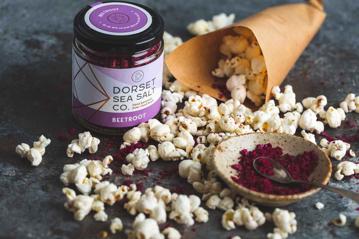 Beetroot infused Dorset Sea Salt 100g