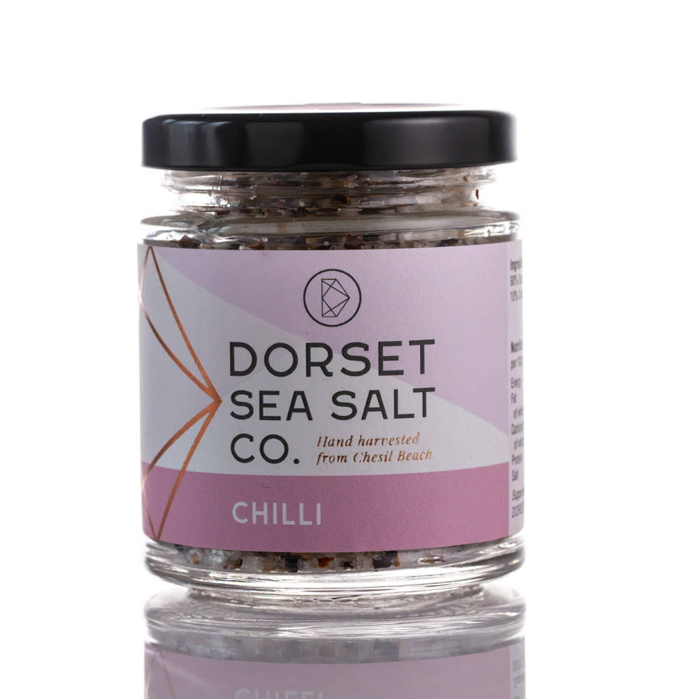 Chilli infused Dorset Sea Salt 100g at £5.99 only from Dorset Sea Salt Co.