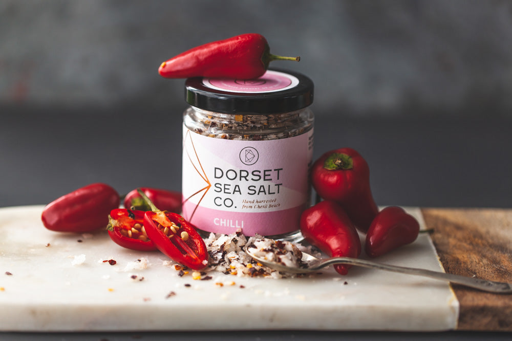Chilli infused Dorset Sea Salt 100g at £5.99 only from Dorset Sea Salt Co.